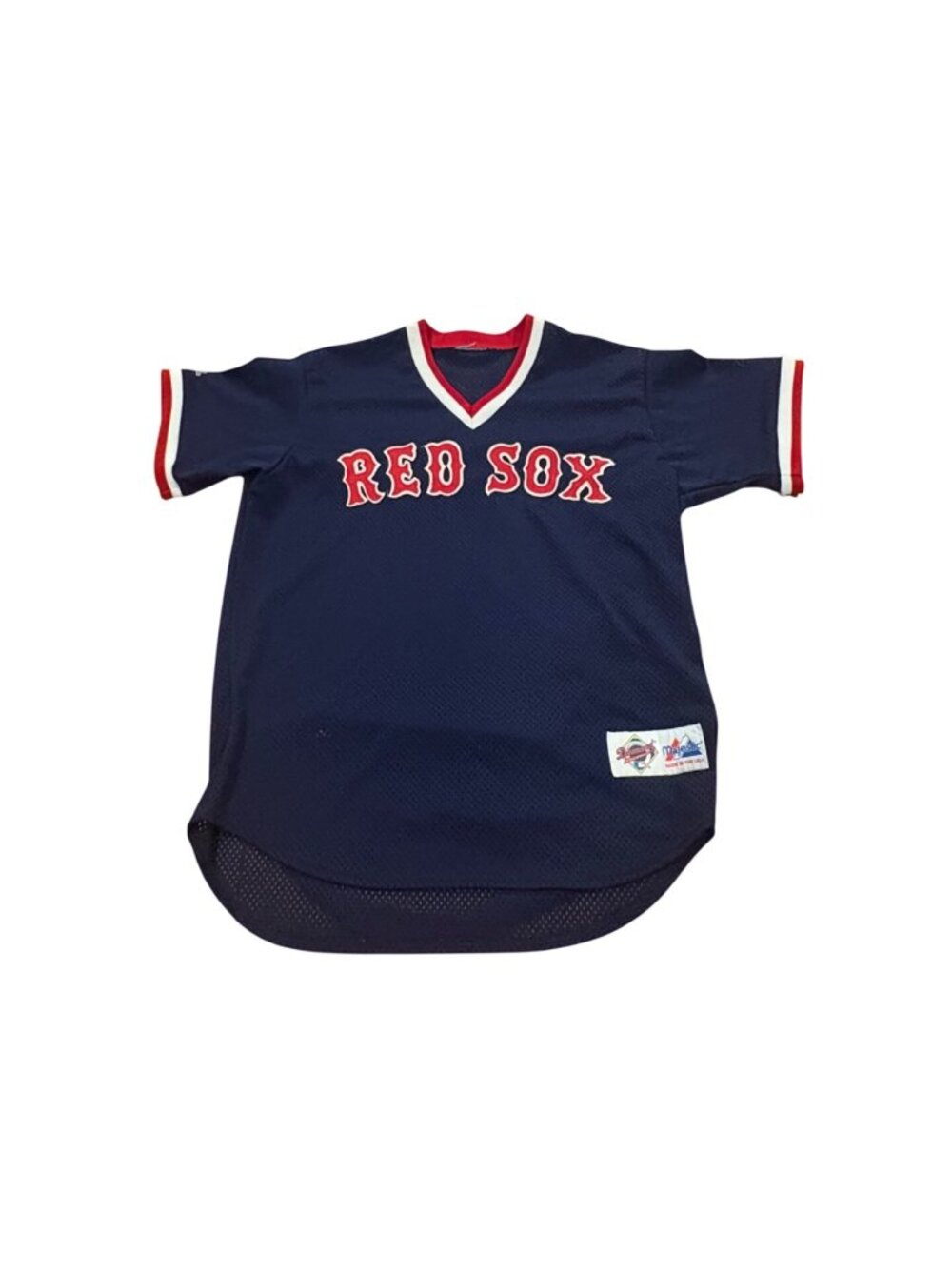 Vtg 90s Majestic Boston Red Sox Diamond Collection Batting Practice Jersey XL